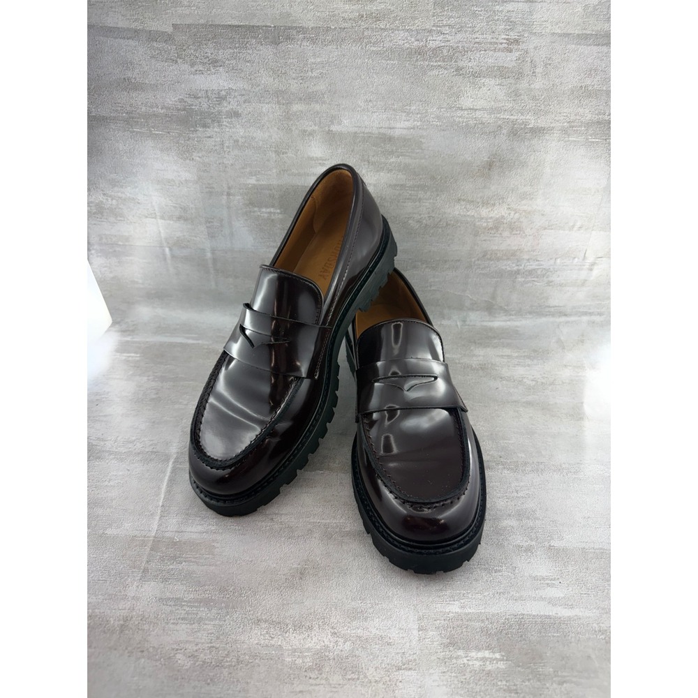 Thursday Boot Co Lincoln Black Cherry Leather Lug Sole Penny Loafers Men Sz 9.5